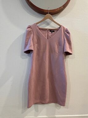 Vince Dusty Rose V-Neck Short Sleeve Mini Dress